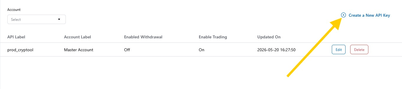 Crypto.com: Step 1: Open API Management on Crypto.com