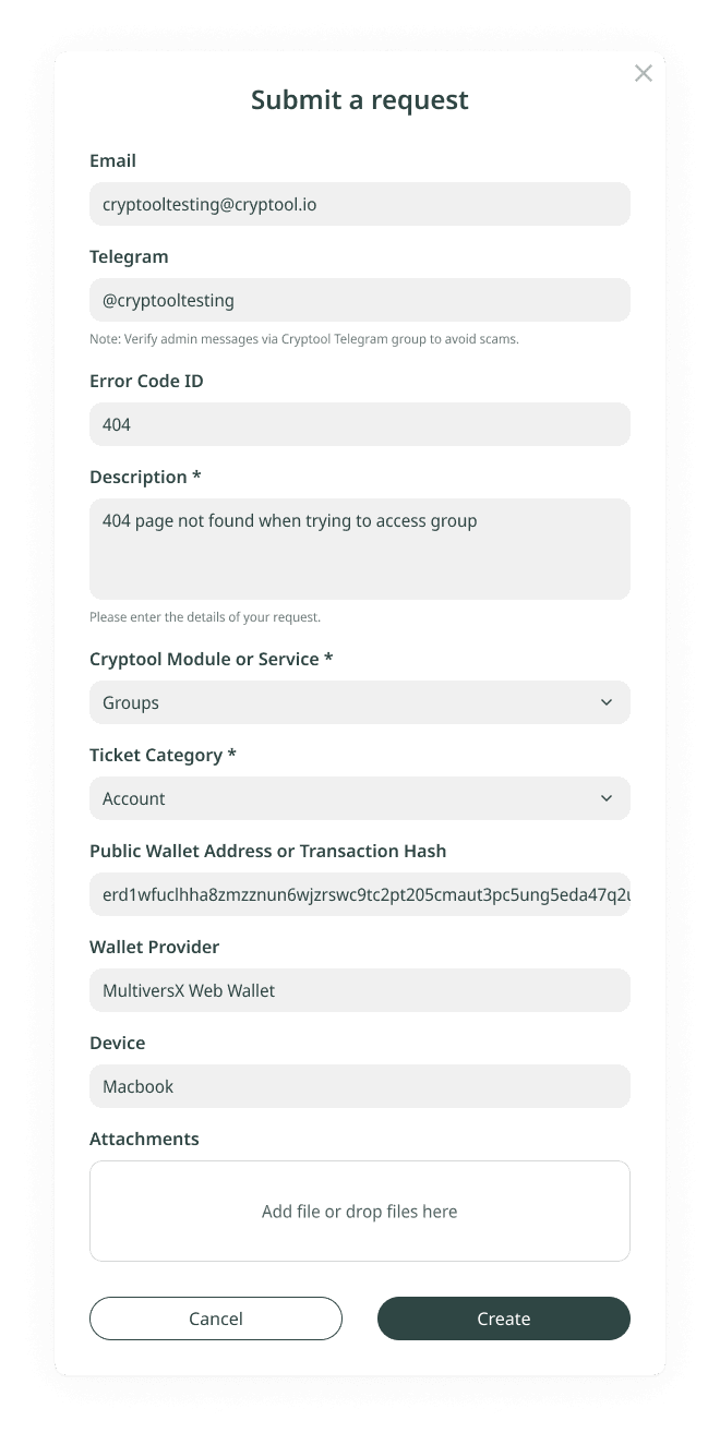 User Support: How to create a new ticket